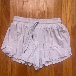Women's White Flowy Athletic Shorts
